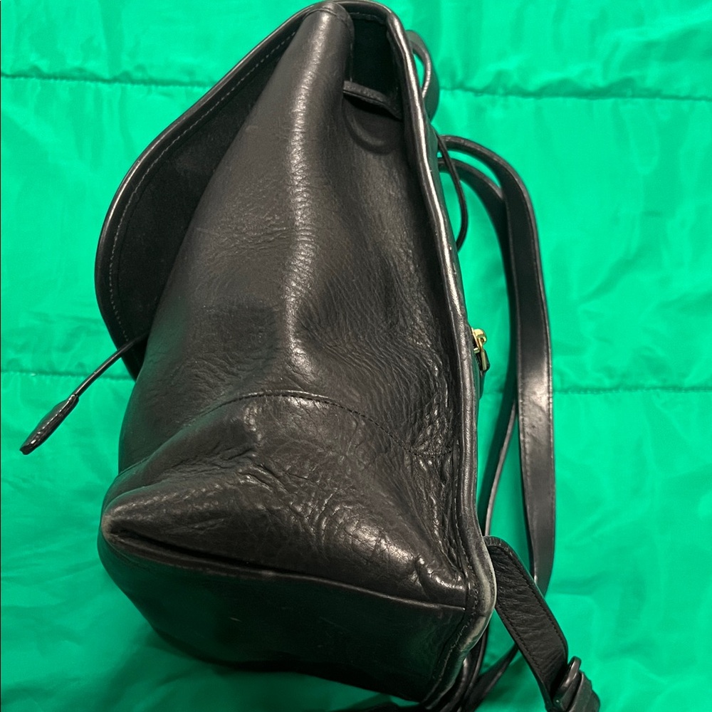 Coach Black Leather Backpack Purse with Gold Hardware - Picture 7 of 10